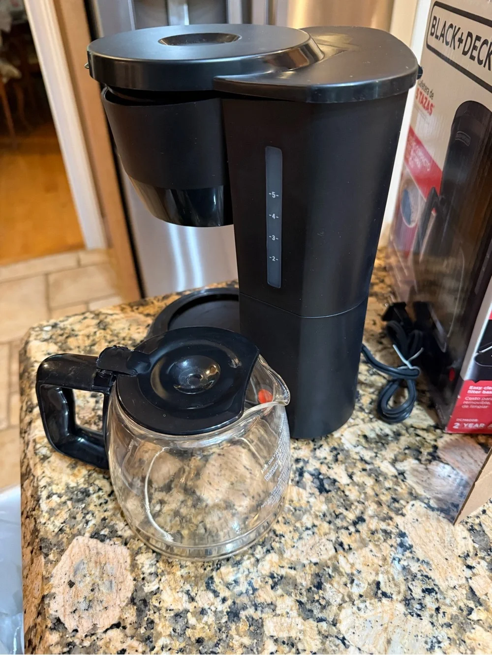 Black & Decker Black Drip Coffee Maker with Glass Carafe